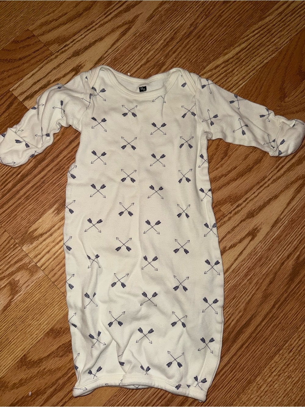 Infant Cotton Sleep Gown in Cream with Navy Oar Print